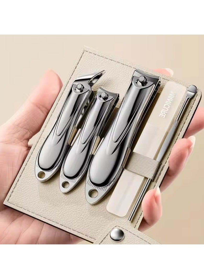 جلوسكي مجموعة قطع الأظافر من الفولاذ المقاوم للصدأ ، أدوات مانيكير حادة ودائمة ، ملفات الأظافر ، اختيار الأذن مع كيس التخزين ، ملفات الأظافر - Image 1