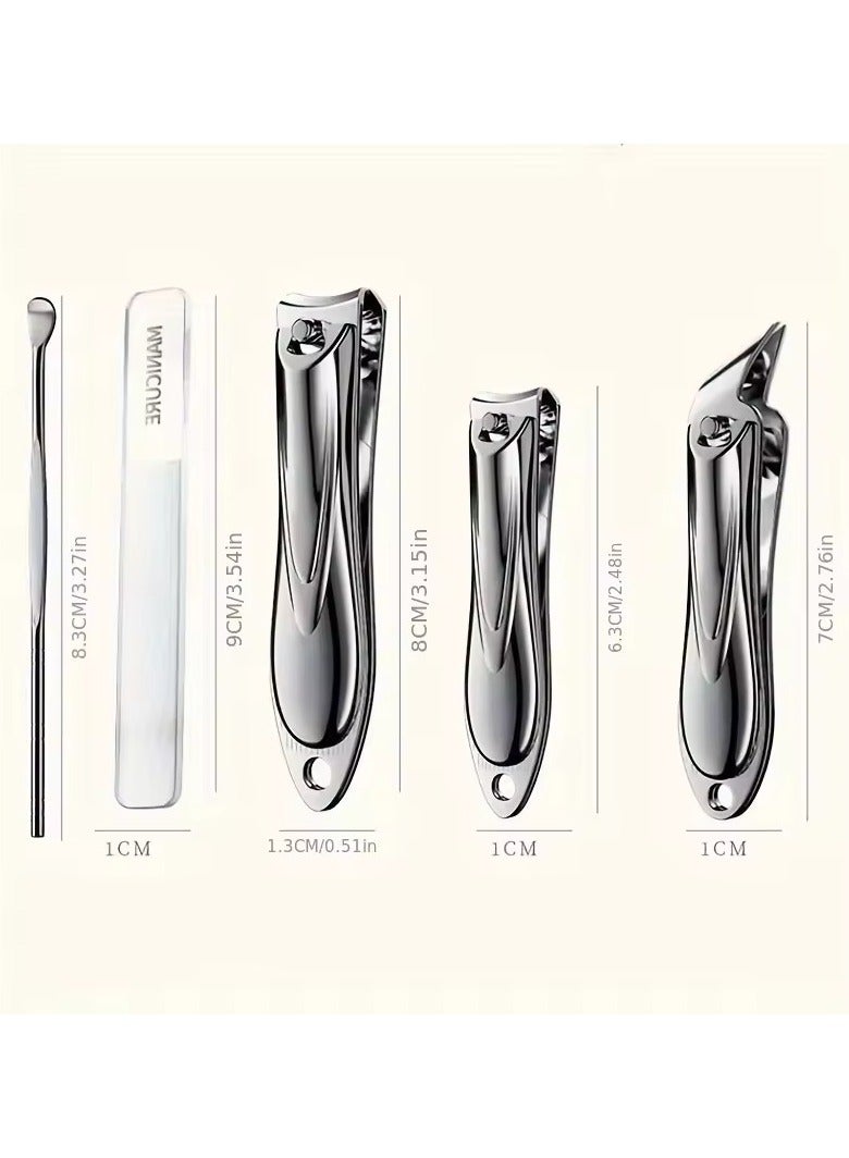 جلوسكي مجموعة قطع الأظافر من الفولاذ المقاوم للصدأ ، أدوات مانيكير حادة ودائمة ، ملفات الأظافر ، اختيار الأذن مع كيس التخزين ، ملفات الأظافر - Image 3