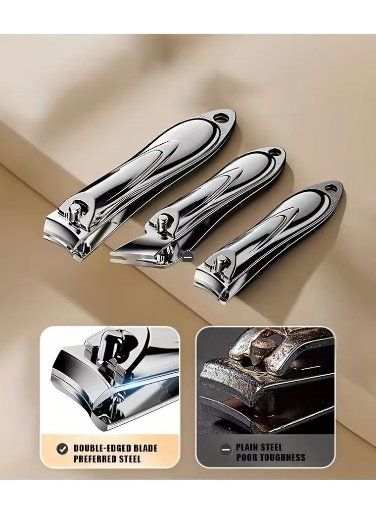 جلوسكي مجموعة قطع الأظافر من الفولاذ المقاوم للصدأ ، أدوات مانيكير حادة ودائمة ، ملفات الأظافر ، اختيار الأذن مع كيس التخزين ، ملفات الأظافر - Image 5