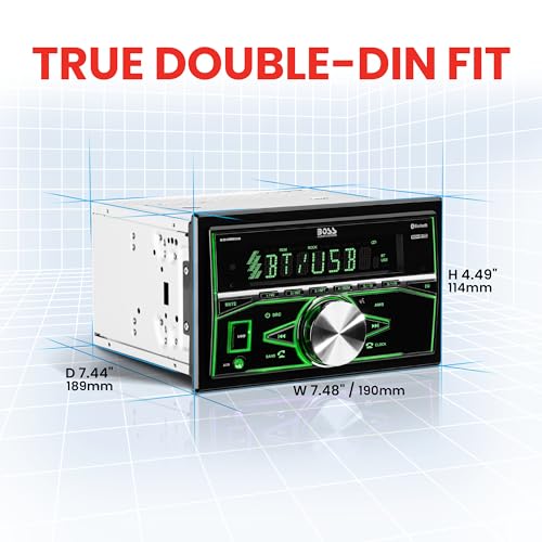 BOSS Audio Systems 820BRGB Car Stereo - Double Din, Bluetooth, No CD DVD Player, AM/FM Radio Receiver, Multi Color Illumination, Wireless Remote Control, Aux in, USB - Image 5