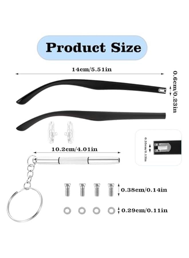 1 Pair Metal Glasses Replacement Temple, Eyeglass Arms Legs Replacement with Screws Washers Screwdrivers Nose Pads Glasses Repair Kit Universal Eyeglasses Replacement  - Image 5