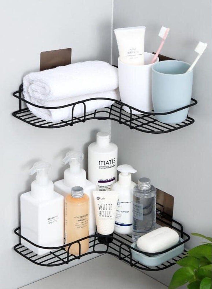 Perfii 2 Pieces Metal Shower Shelves for Bathroom, Toilet and Laundry Area - Image 4