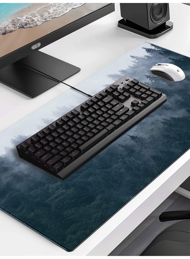 Large Extended Gaming Mouse Pad with Stitched Edges, Non-Slip Waterproof Rubber Base Mouse Pad for Office, Computer, Keyboard, Laptop and Home Desk Pad - Image 2
