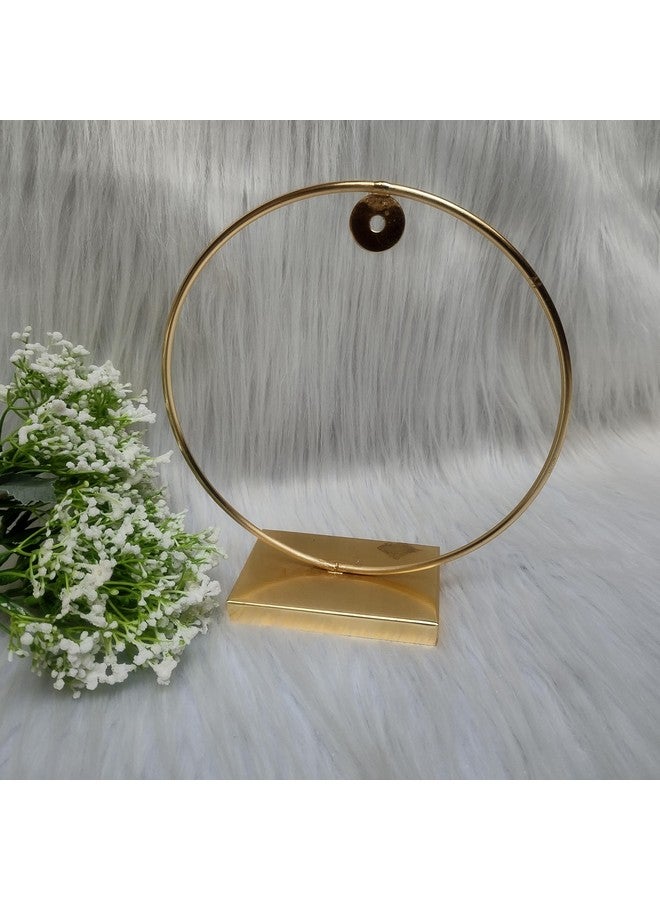Ditya Crafts - Metal Round Stand for Clock Hanging Resin and Frame, Tea Light Candle Holder, Christmas Lighting Small Home Decoration - (Golden, 9x5 inches) (10 inch) - Image 4