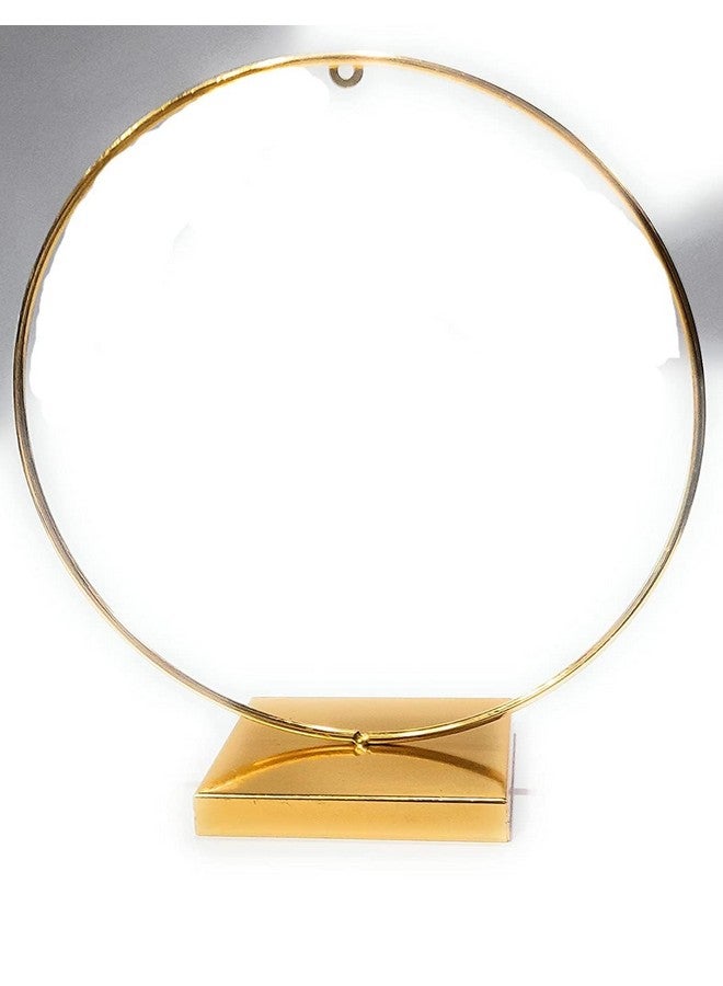 Ditya Crafts - Metal Round Stand for Clock Hanging Resin and Frame, Tea Light Candle Holder, Christmas Lighting Small Home Decoration - (Golden, 9x5 inches) (10 inch) - Image 1