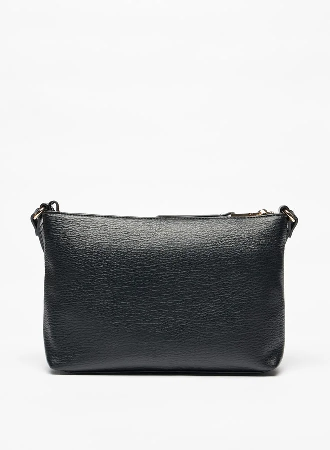 سيليست Textured Crossbody Bag with Adjustable Strap and Zip Closure