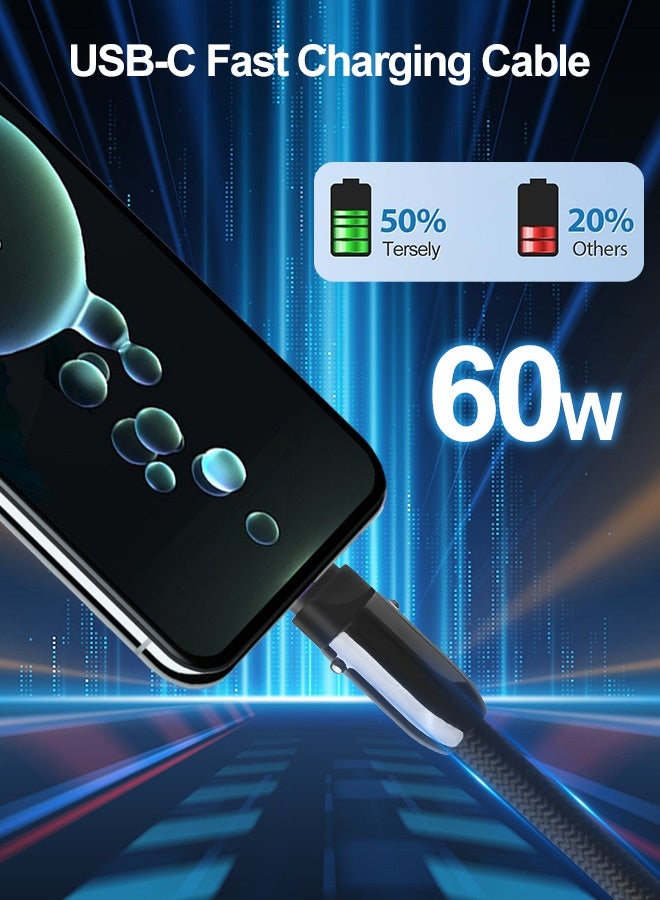 بشكل مختصر حبل هاتف 2 في 1 مزود بكابل شحن سريع مدمج من USB-C إلى USB-C، وسلك نقل بيانات نايلون عالي السرعة 60 وات، وحزام معصم متقاطع للآيفون 17 16 15، وسامسونج S25 S24 Ultra S23 FE، وموتو رازر/إيدج 2024، وبيكسل 9 برو. - Image 2