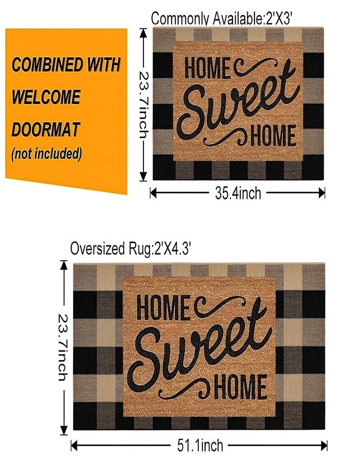 BUAGETUP Checkered Front Door Mat Outdoor 24''x35''Buffalo Plaid Outdoor Rug Cotton Washable Layered Doormat for Bedroom,Bathroom,Farmhouse,Entryway,Home Entrance - Image 3
