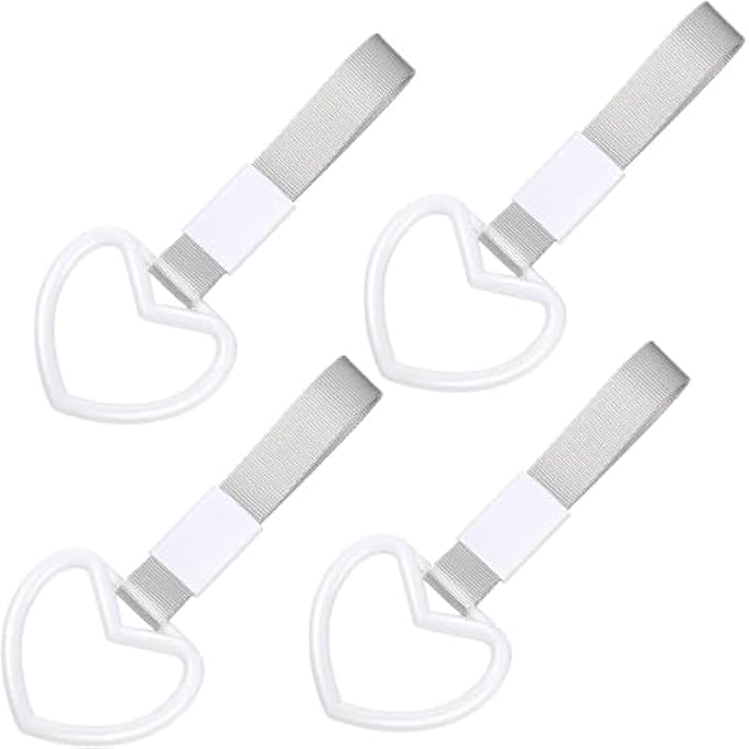 rayihni Tsurikawa Rings for Rear BumperHeart JDMStylish Interior and Exterior Car AccessoriesCute Heart DesignBlack4 Pieces - Image 1