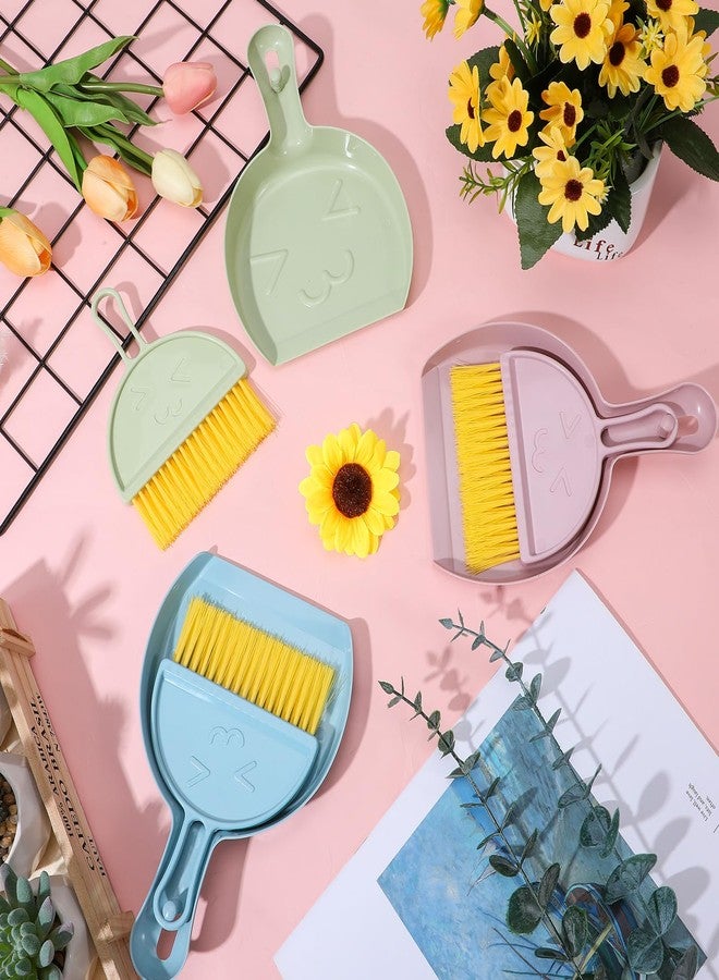 PercyEffie 9pcs mini Broom and Dustpan Set Small Broom and Dustpan Set with Handle Portable Desktop Sweep Tools mini dustpans and Brush Sets for Car Interior,Cleaning Tools,Sofa3 Colors - Image 3