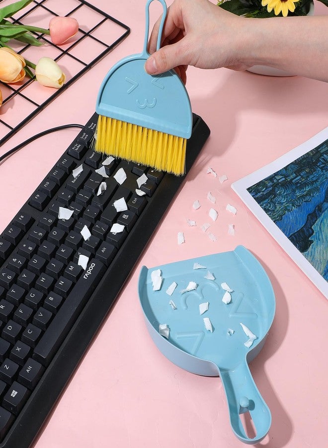 PercyEffie 9pcs mini Broom and Dustpan Set Small Broom and Dustpan Set with Handle Portable Desktop Sweep Tools mini dustpans and Brush Sets for Car Interior,Cleaning Tools,Sofa3 Colors - Image 4
