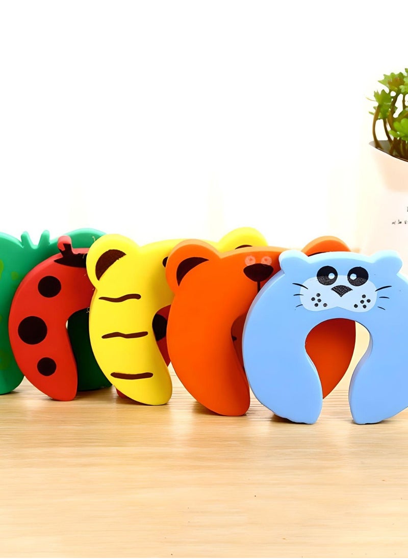 SARAOONT - 7-Piece Finger Pinch Guard Set Cartoon Animal Door Stoppers with Soft Foam Cushions for Baby Finger Protection, Preventing Injuries, and Ensuring Child or Pet Safety to Avoid Room Lockouts - Image 1