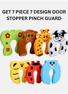 SARAOONT 7-Piece Finger Pinch Guard Set Cartoon Animal Door Stoppers with Soft Foam Cushions for Baby Finger Protection, Preventing Injuries, and Ensuring Child or Pet Safety to Avoid Room Lockouts  - Image 2