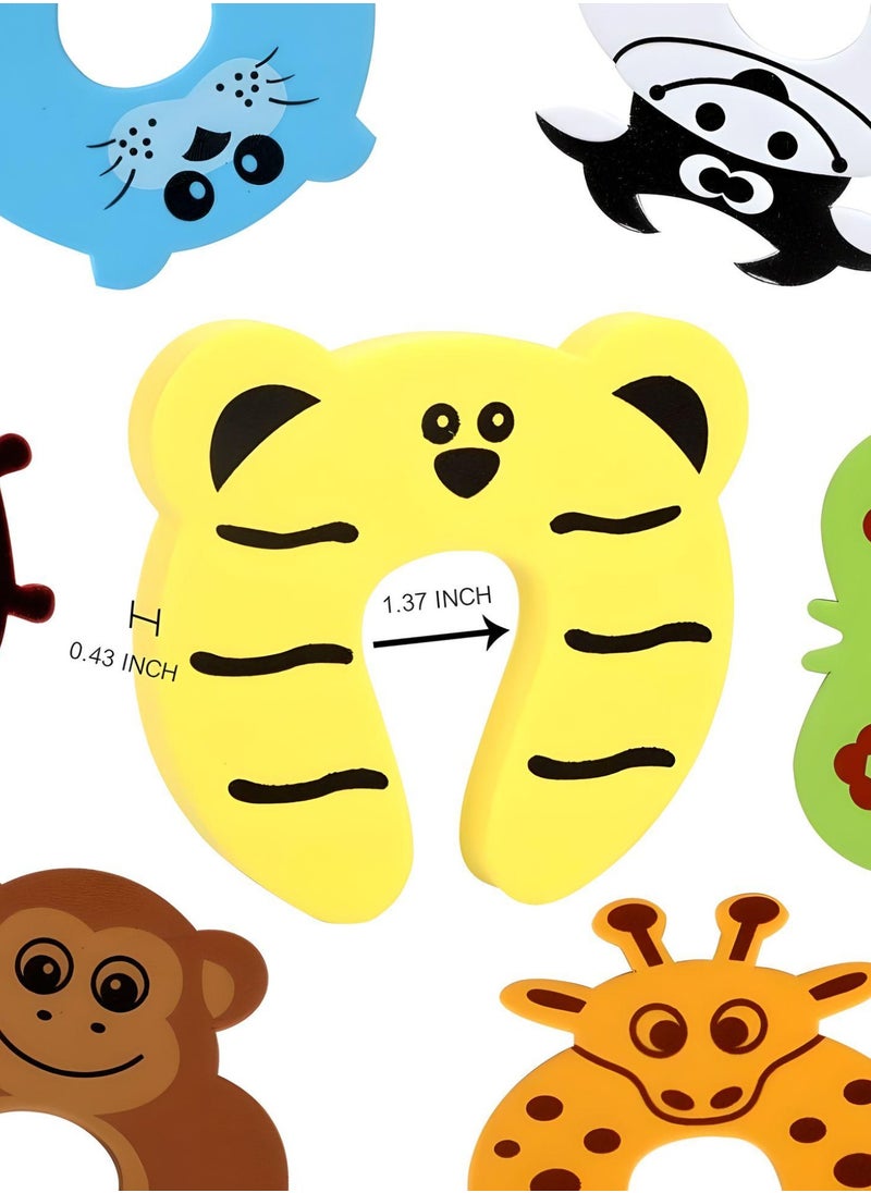 SARAOONT - 7-Piece Finger Pinch Guard Set Cartoon Animal Door Stoppers with Soft Foam Cushions for Baby Finger Protection, Preventing Injuries, and Ensuring Child or Pet Safety to Avoid Room Lockouts - Image 1