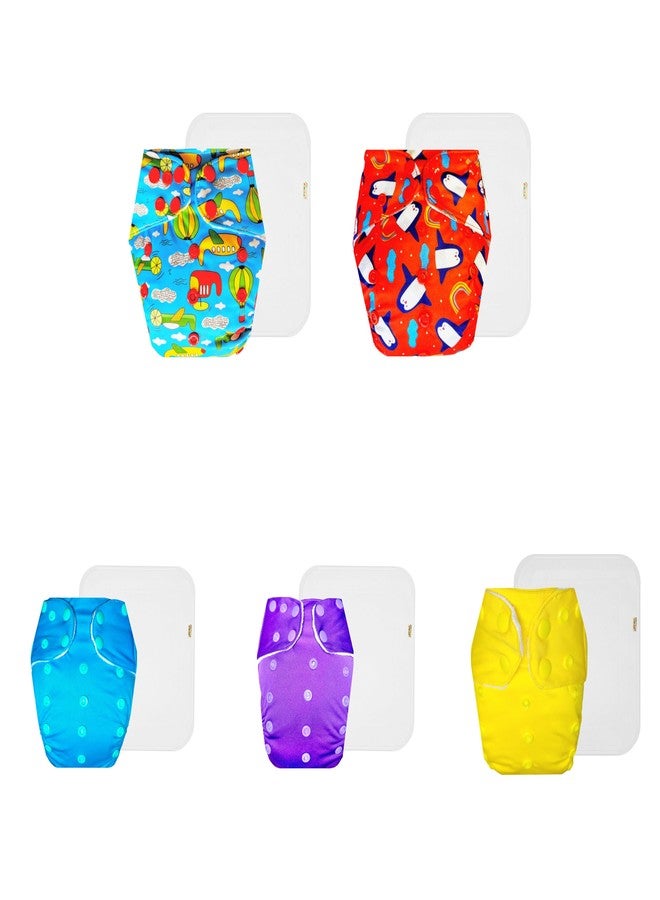 حفاضات دمبلدو القماشية الممتازة مع حشوة قطنية (عبوة من 5) | ملائمة تمامًا | تسمح بمرور الهواء | مناسبة للسفر | مصممة من قبل الأمهات | من 3 أشهر إلى 3 سنوات | للجنسين - Image 1