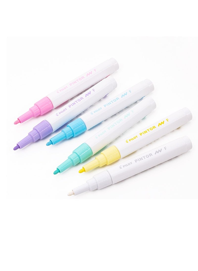 PILOT 6-Piece Pintor Water Based Paint Marker Fine 1.0mm Tip Pastel Colours - Image 3