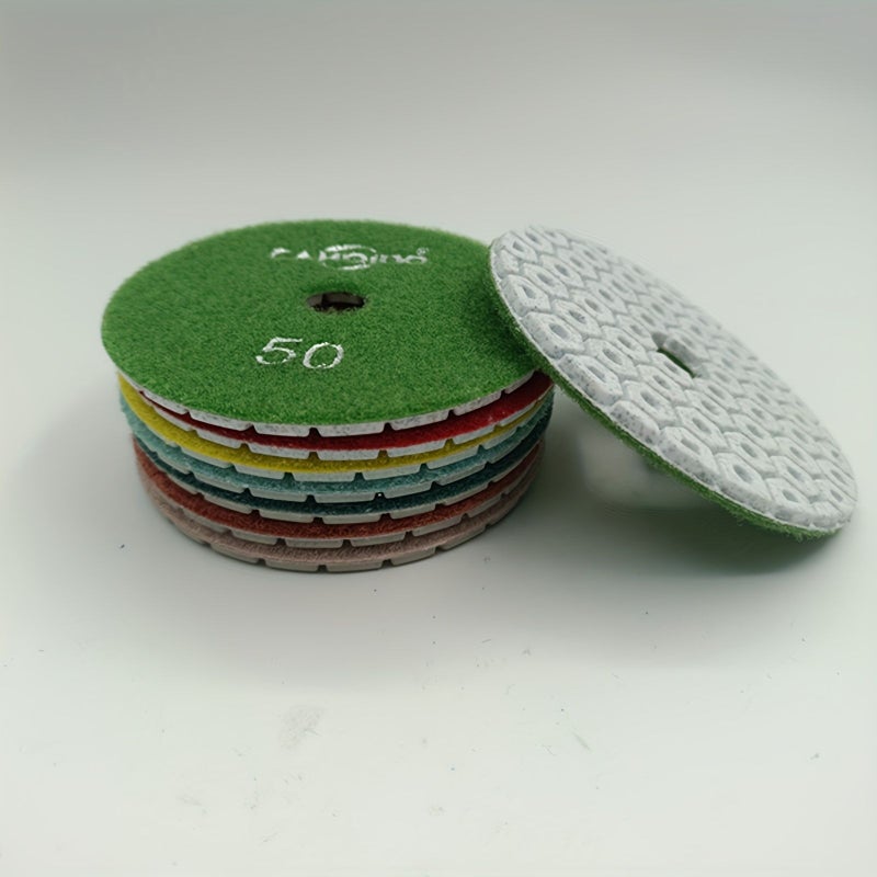 3 Pcs 4 Inch 100 Grit Diamond Wet Polishing Pads For Marble Granite Concrete Countertop - Image 4