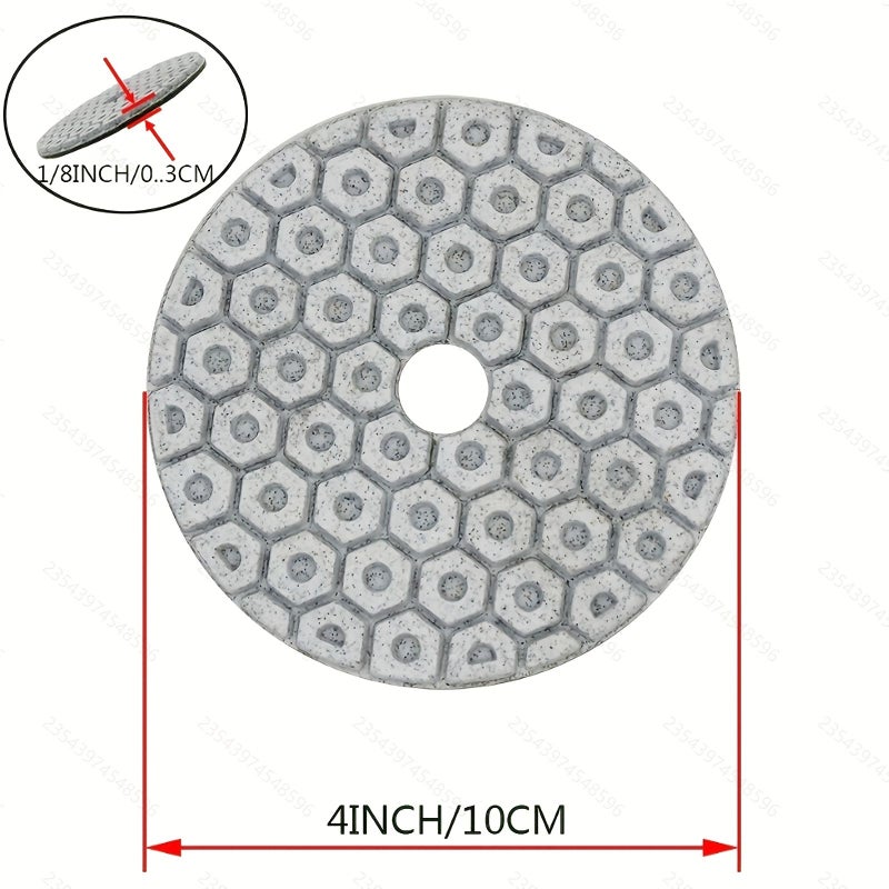 3 Pcs 4 Inch 100 Grit Diamond Wet Polishing Pads For Marble Granite Concrete Countertop - Image 3