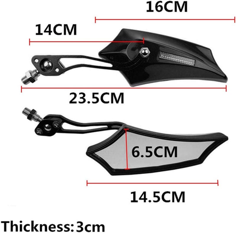 ESUPPORT E Support Black Universal Motorcycle Side Mirror - Image 2