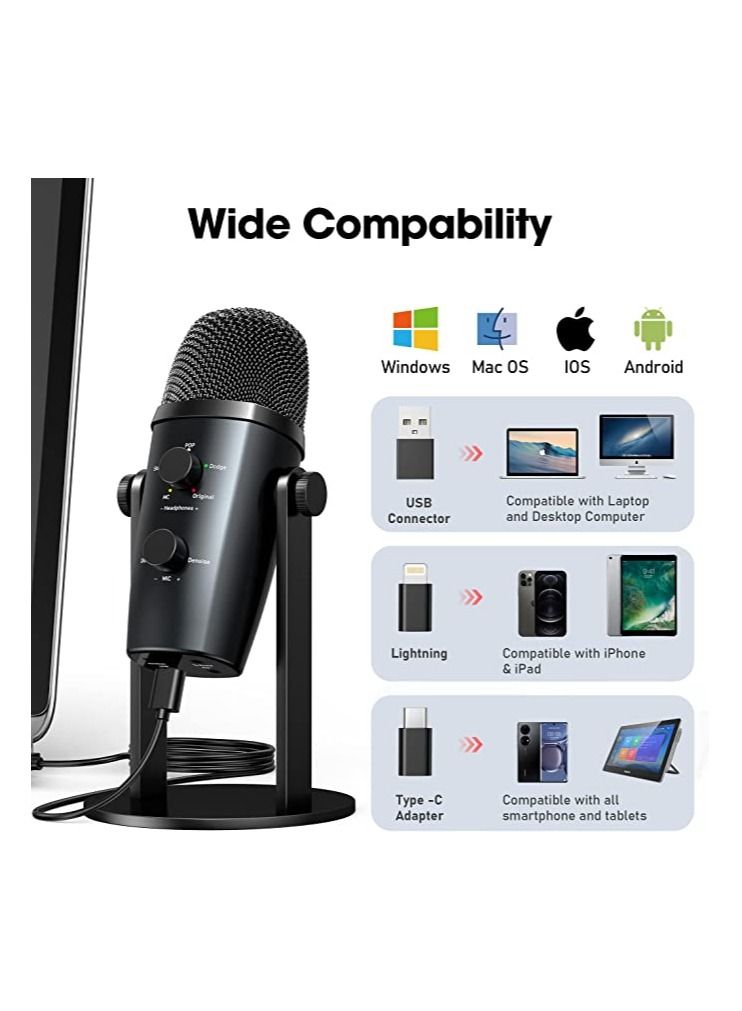 Jmary PW10 Professional Metal Voice Recording Usb Condenser Studio And Podcast Recording Gaming Microphones - Image 2