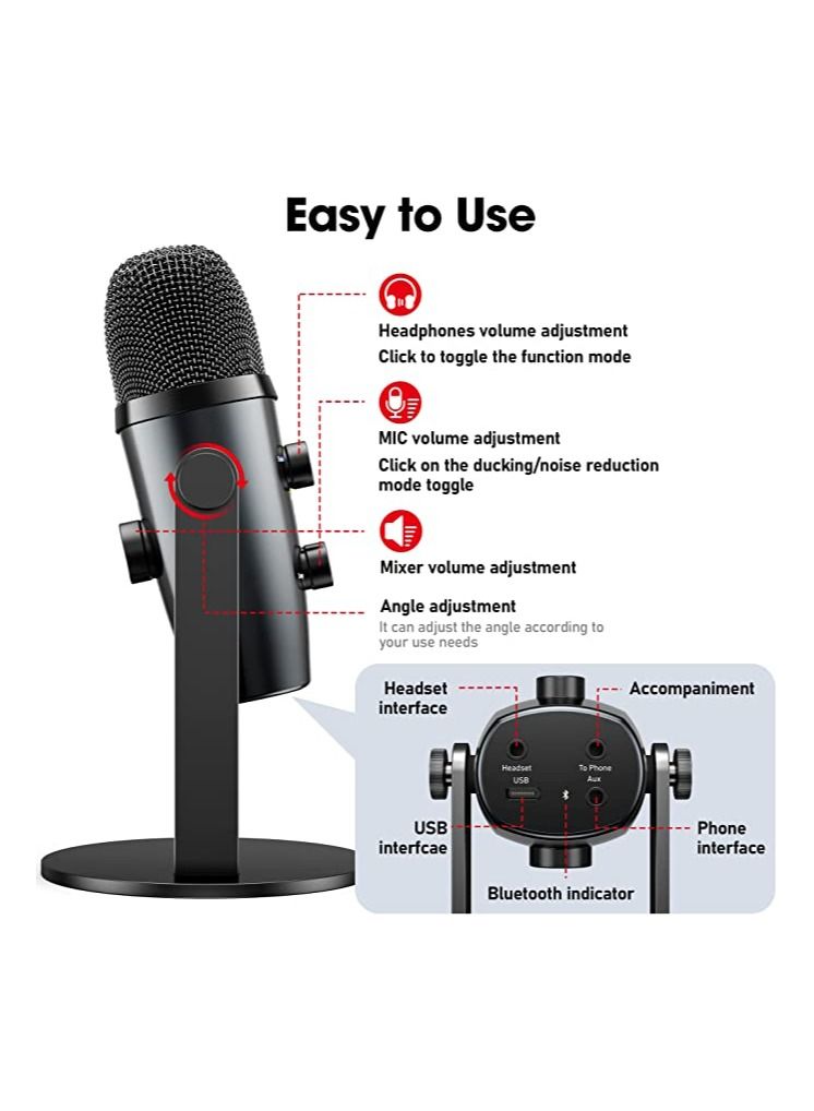Jmary PW10 Professional Metal Voice Recording Usb Condenser Studio And Podcast Recording Gaming Microphones - Image 3
