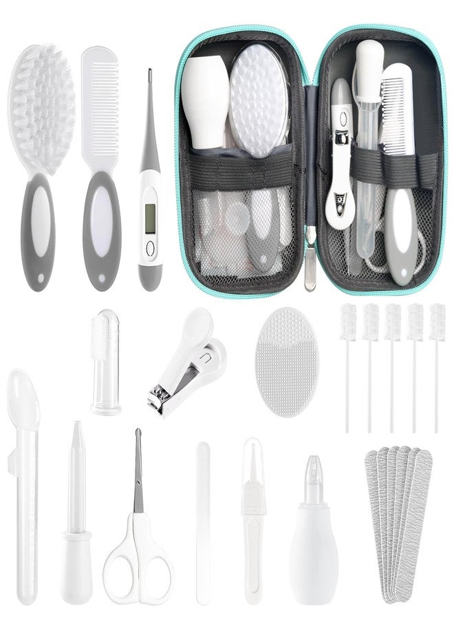 POPYJAN Baby Healthcare and Grooming Kit for Newborn Kids, 24PCS Upgraded Safety Baby Care Kit, Newborn Nursery Health Care Set, Baby Care Product (Grey White) - Image 1