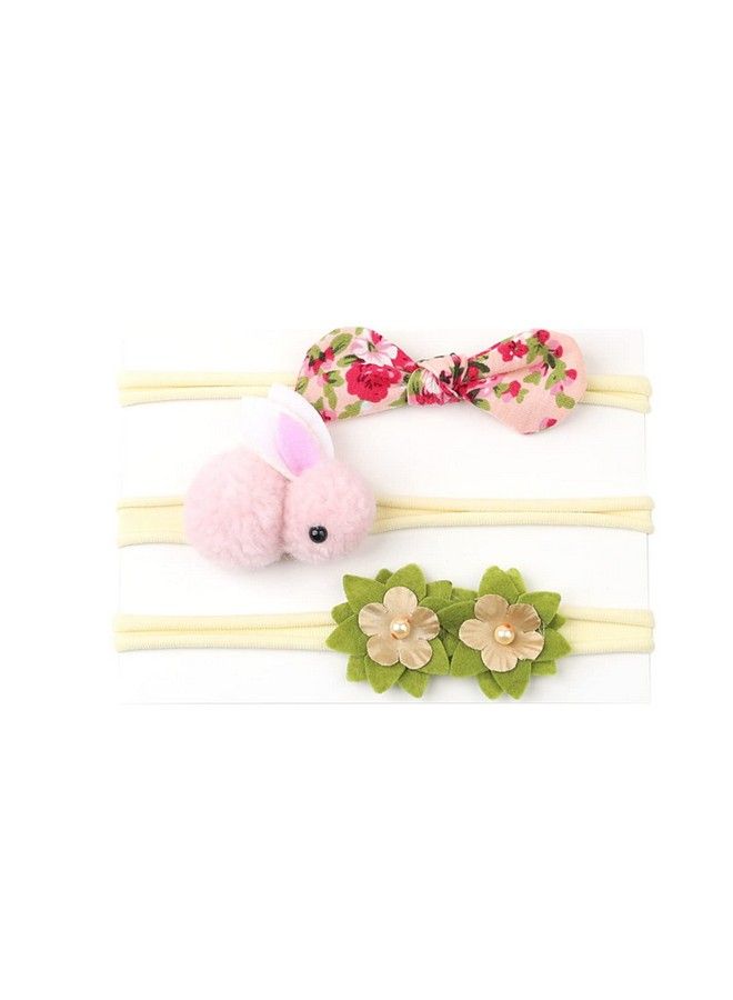 Syga Baby Nylon Headband Bow Head Flower Children'S Headwear Hair Accessories Set Of 3 Pcs (Hairband 3Color 4) - Image 2