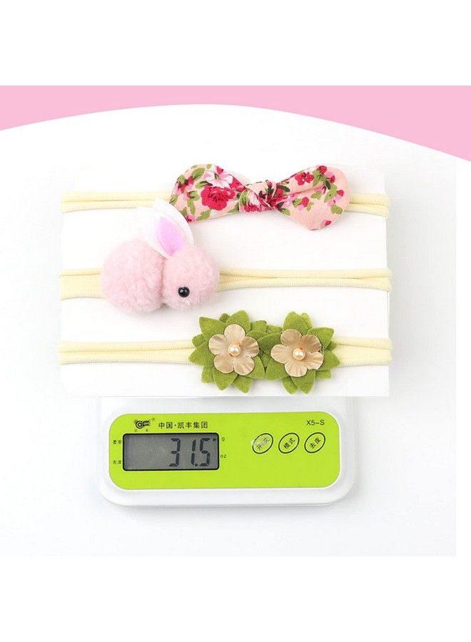 Syga Baby Nylon Headband Bow Head Flower Children'S Headwear Hair Accessories Set Of 3 Pcs (Hairband 3Color 4) - Image 5