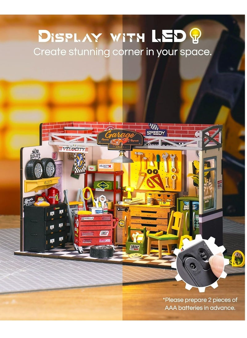 Robotime Rolife 3D Wooden Puzzle Garage Workshop DIY Miniature House Kit DG165Decorative DIY Crafts/Birthday Gifts/Home Decor For Girls&Boys Teens&Adults  - Image 5
