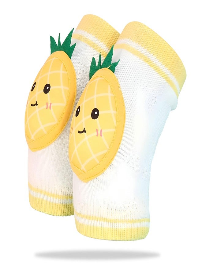 BEMBIKA Baby Knee Pads for Crawling - Breathable Sports Knee Protector, Soft Baby Knee Pads for Safety, Toddler Leg Protection -(6-24 Months | Cute Pineapple Yellow) - Image 1