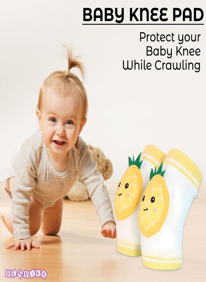 BEMBIKA Baby Knee Pads for Crawling - Breathable Sports Knee Protector, Soft Baby Knee Pads for Safety, Toddler Leg Protection -(6-24 Months | Cute Pineapple Yellow) - Image 2