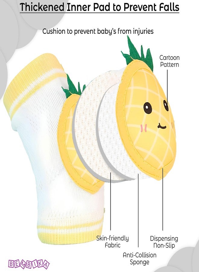 BEMBIKA Baby Knee Pads for Crawling - Breathable Sports Knee Protector, Soft Baby Knee Pads for Safety, Toddler Leg Protection -(6-24 Months | Cute Pineapple Yellow) - Image 5