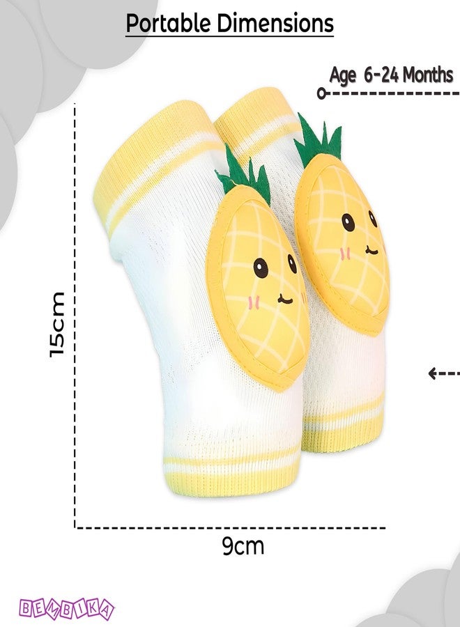 BEMBIKA Baby Knee Pads for Crawling - Breathable Sports Knee Protector, Soft Baby Knee Pads for Safety, Toddler Leg Protection -(6-24 Months | Cute Pineapple Yellow) - Image 3