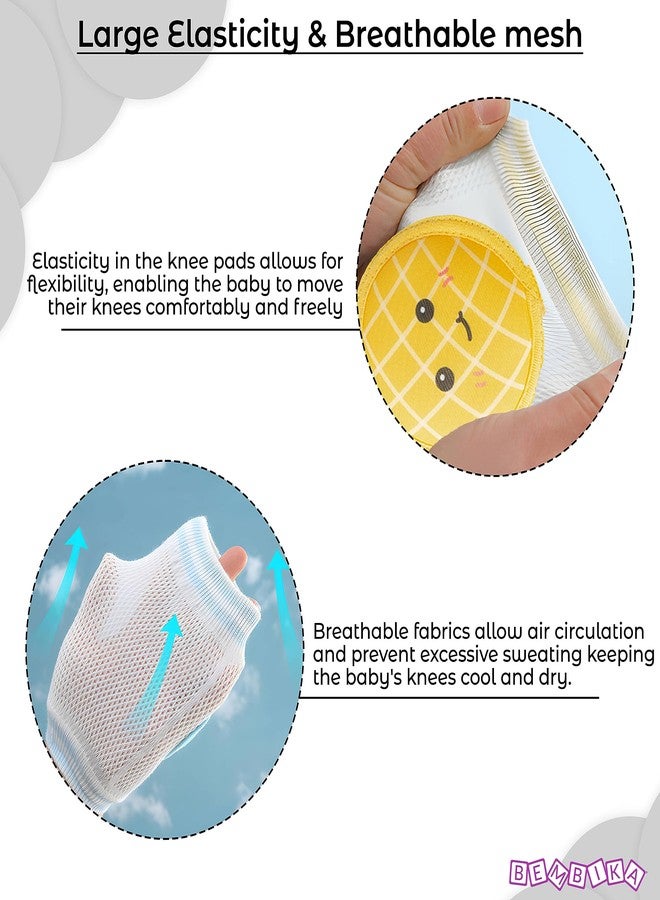 BEMBIKA Baby Knee Pads for Crawling - Breathable Sports Knee Protector, Soft Baby Knee Pads for Safety, Toddler Leg Protection -(6-24 Months | Cute Pineapple Yellow) - Image 4