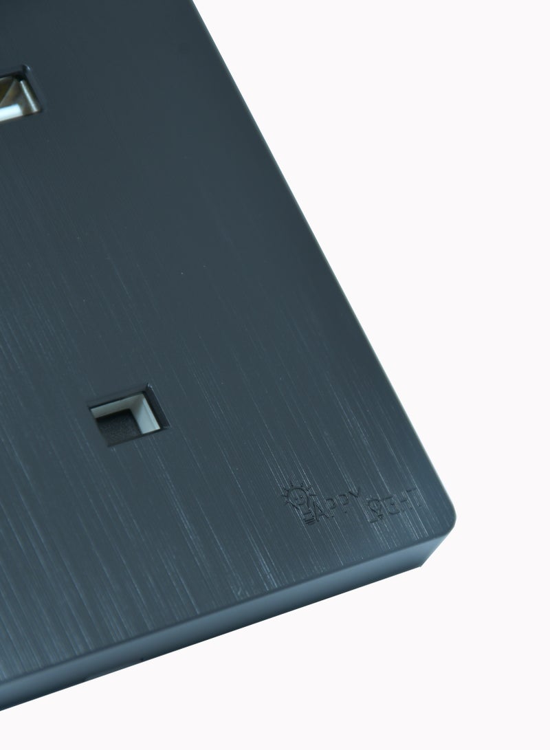 Happy Light Wall electrica socket 13 amp with two USB ports Black - Image 4