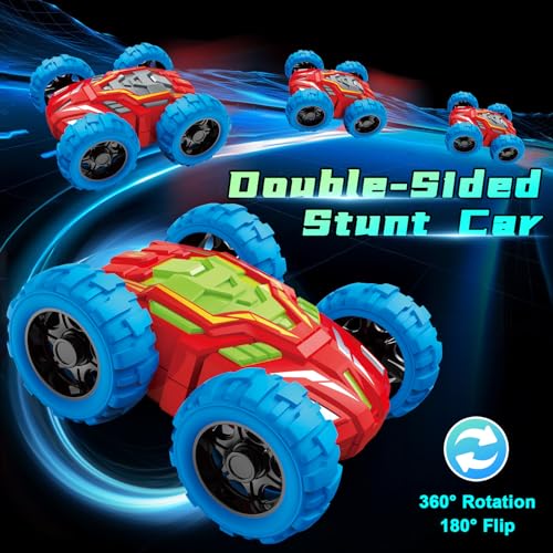 MSHALADE Toddlers Car Toys for 13 Toys Cars for Ages 24 DoubleSided Monster Truck Toys Stunt Push and Go Friction Cars 3 Year Old Boy Toys Toy Cars for 2 3 4 5 6 Year Old Boy Christmas Birthday Gift - Image 5