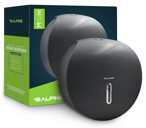 Alpine Commercial Toilet Paper Dispenser - Jumbo Toilet Paper Dispenser, Commercial Toilet Paper Holder Wall Mount, Industrial Toilet Paper Holder with Key (Gray) - Image 1