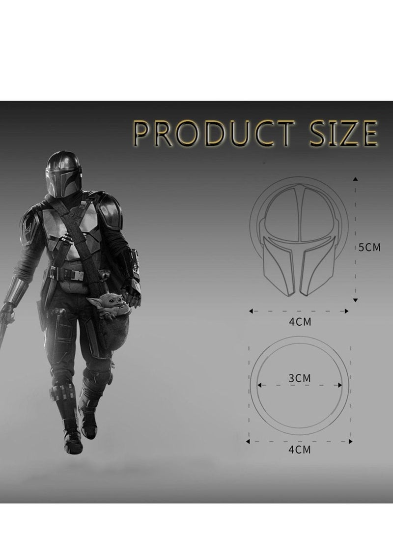 SYOSI Push to Start bu tton Cover for Mando The Mandalorian Star Wars, Car Ignition bu tton Cover, 3D Cool Car Interior Start and Stop bu tton Decoration Ring, Anti Scratch Car bu tton Ring Titanium Black - Image 5