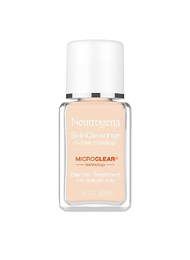Neutrogena Skinclearing Oilfree Acne And Blemish Fighting Liquid Foundation With .5% Salicylic Acid Acne Medicine Shine Controlling Makeup For Acne Prone Skin 10 Classic Ivory 1 Fl. Oz  - Image 2