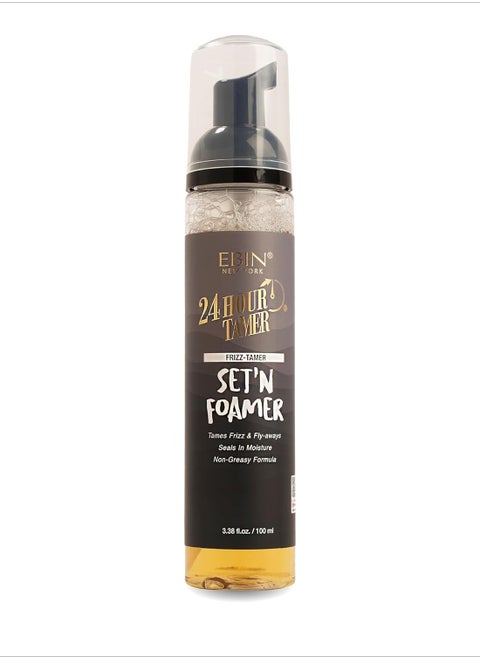 EBIN NEW YORK 24 Hour Tamer Set'n Foamer Frizz-Tamer 3.38oz/ 100ml - Tames Frizz & Fly-aways, Provides Moisture, Non Greasy Formula with Lightweight Texture, Soft Finish and Enhance Shine