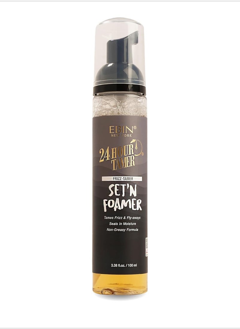 EBIN NEW YORK EBIN NEW YORK 24 Hour Tamer Set'n Foamer Frizz-Tamer 3.38oz/ 100ml - Tames Frizz & Fly-aways, Provides Moisture, Non Greasy Formula with Lightweight Texture, Soft Finish and Enhance Shine  - Image 1
