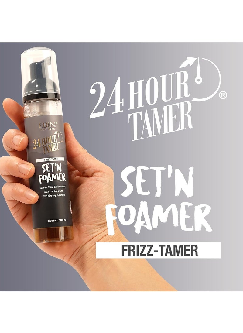 EBIN NEW YORK EBIN NEW YORK 24 Hour Tamer Set'n Foamer Frizz-Tamer 3.38oz/ 100ml - Tames Frizz & Fly-aways, Provides Moisture, Non Greasy Formula with Lightweight Texture, Soft Finish and Enhance Shine  - Image 2