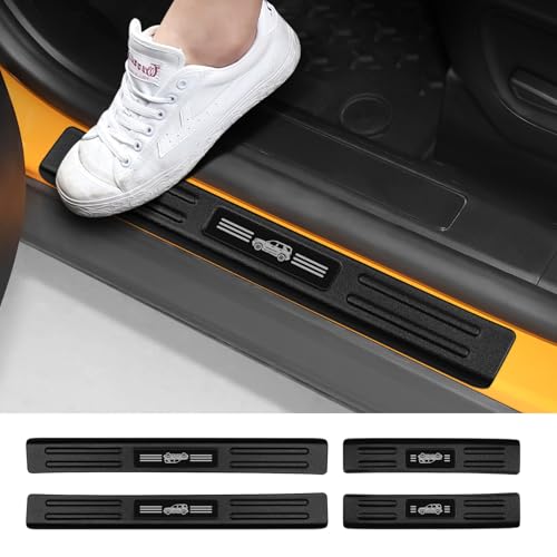 Hellet 4PCS Car Door Sill Protector for Ford 20212025 2026 Bronco Sport Accessories Matte Black ABS Plastic Material Full Coverage Door Entry Guards - Image 3