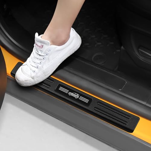 Hellet 4PCS Car Door Sill Protector for Ford 20212025 2026 Bronco Sport Accessories Matte Black ABS Plastic Material Full Coverage Door Entry Guards - Image 1