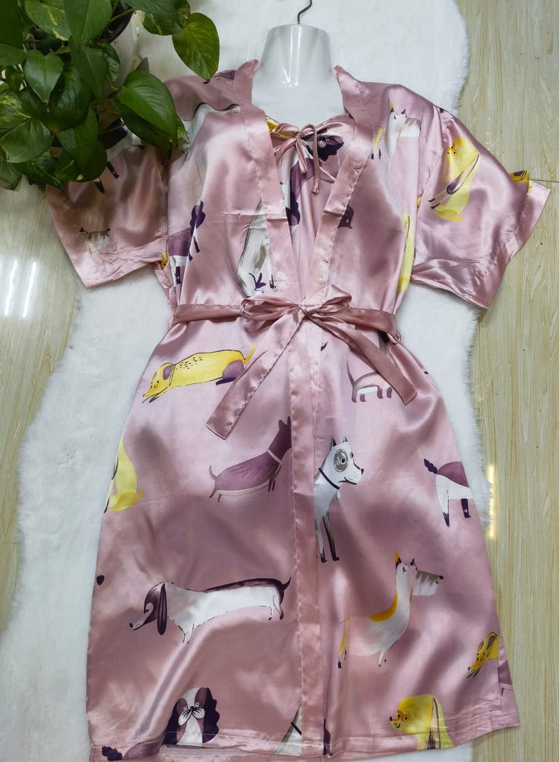 DubaiGallery Women's Lace Long Sleeve Nightgown Sweet Silk Pajama Dress Sleepwear Comfortable V Neck Nightwear Summer Home Wear Lounge Dress