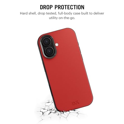 DailyObjects Leatherite Case for iPhone 17 Compatible with MagSafe Wireless Charging | Crimson-Grey Hybrid Magnetic Back Cover - Image 4