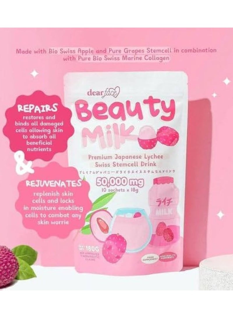 dear face Beauty Milk Premium Japanese Lychee Swiss Stemcell Drink - Image 2
