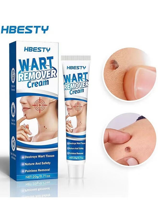 HBESTY Natural Herbal Wart Remover Cream, Gentle Formula for Warts, Corns, Calluses, 20g - Image 1