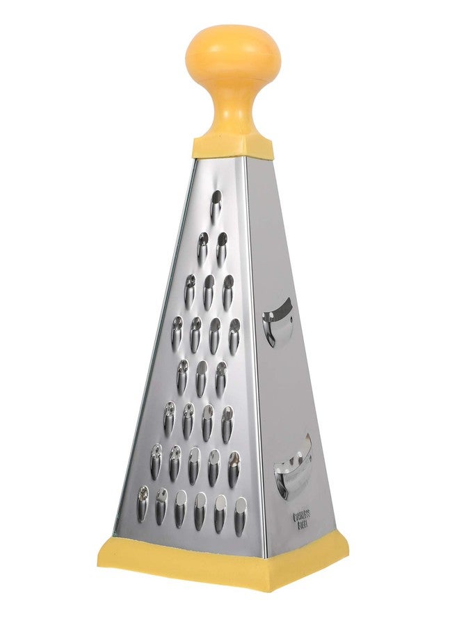 هيموتون مبشرة هيموتون متعددة الوظائف من الفولاذ المقاوم للصدأ مقاس 9 بوصات بمقبض سيليكون، مبشرة مطبخ رباعية الجوانب للجبن والخضراوات والزنجبيل والثوم وتقطيع البطاطس - Image 1