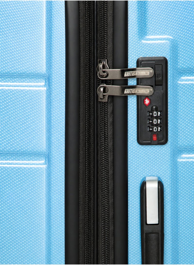 BRITISH TOURISTER ABS Hard Shell Luggage (Medium, 24") with Expandable Layer – Lightweight Suitcase with Spinner Wheels, Trolley bag for Travel (Ice Blue) - Image 4